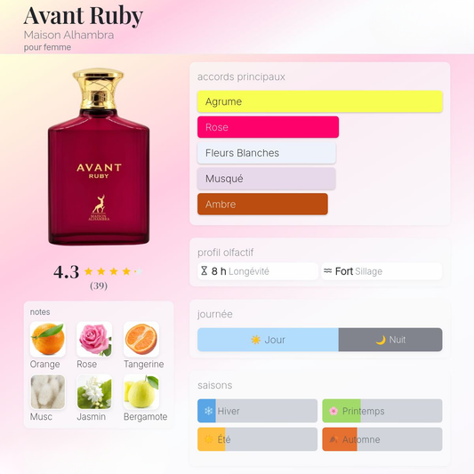 Avant Ruby Eau de Parfum 100ml Maison Alhambra
