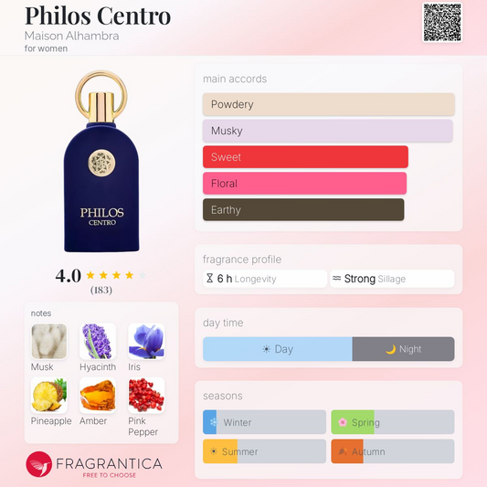 Philos Centro Eau de Parfum 100ml Maison Alhambra