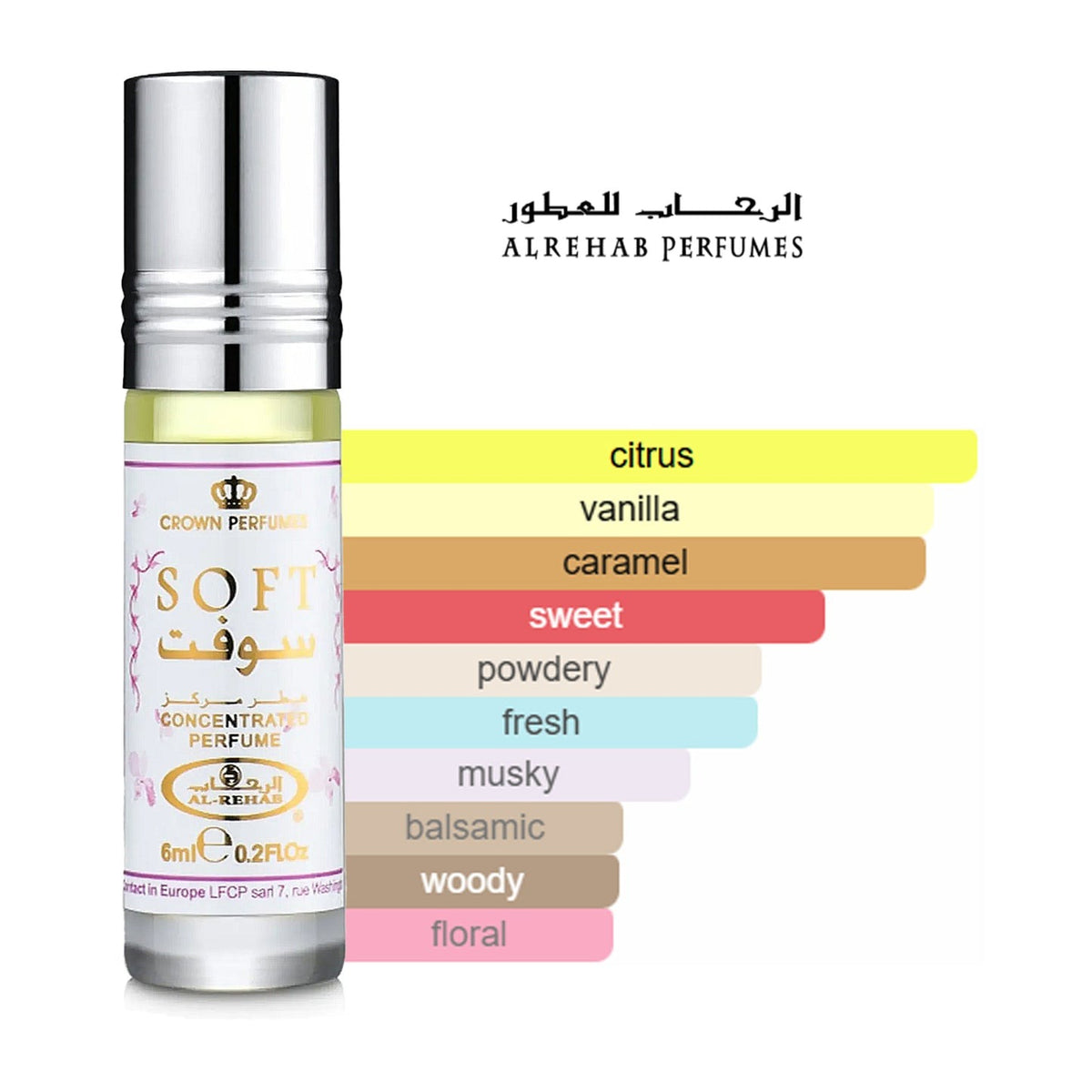 Soft Perfume Oil 6ml Al Rehab x6