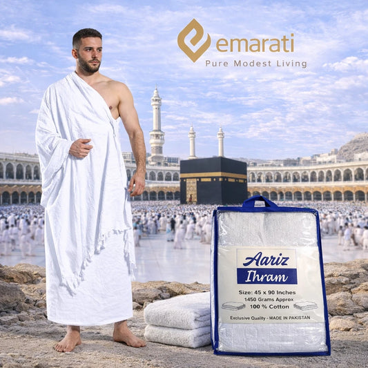 Ihram Towel Set 2-Piece for Hajj & Umrah 100% Pure Cotton
