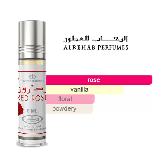 Red Rose Perfume Oil 6ml Al Rehab x6