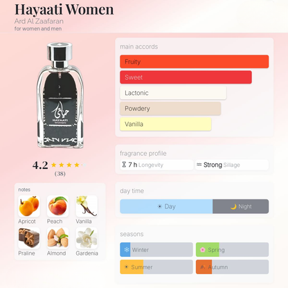Hayaati For Women Eau de Parfum 100ml by Ard Al Zaafaran