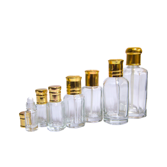 Glass Attar Empty Bottle for Perfume Oil x12