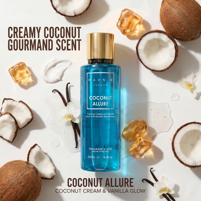 Coconut Allure Body Fragrance Mist 250ml Creamy Coconut Warm Vanilla Sandalwood