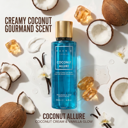 Coconut Allure Body Fragrance Mist 250ml Creamy Coconut Warm Vanilla Sandalwood