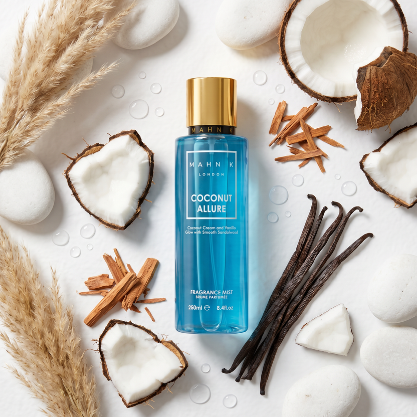 Coconut Allure Body Fragrance Mist 250ml Creamy Coconut Warm Vanilla Sandalwood