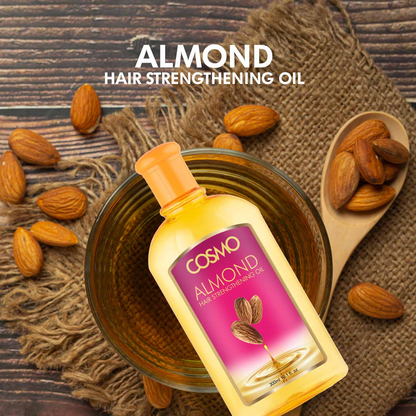 Cosmo Almond Hair Oil 300ml Nourishing Hair Oil with Pure Almond Oil x6