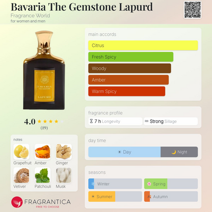 Bavaria Gemstone Lapurd 100ml EDP Fragrance World