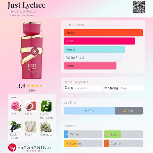 Just Lychee Eau de Parfum 100ml Fragrance World