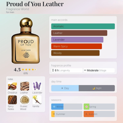 Proud Of You Leather Eau de Parfum 100ml Fragrance World