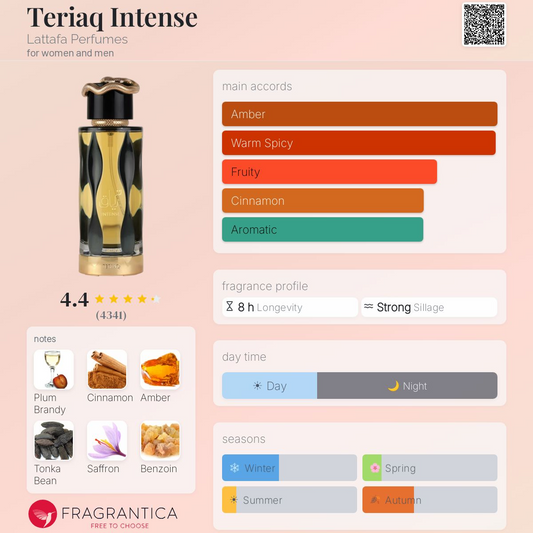 Teriaq Intense Eau de Parfum 100ml Lattafa