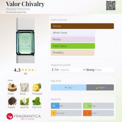Valor Chivalry Perfume 100ml Khadlaj