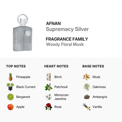 Supremacy Silver Pour Homme Eau de Parfum 100ml by Afnan