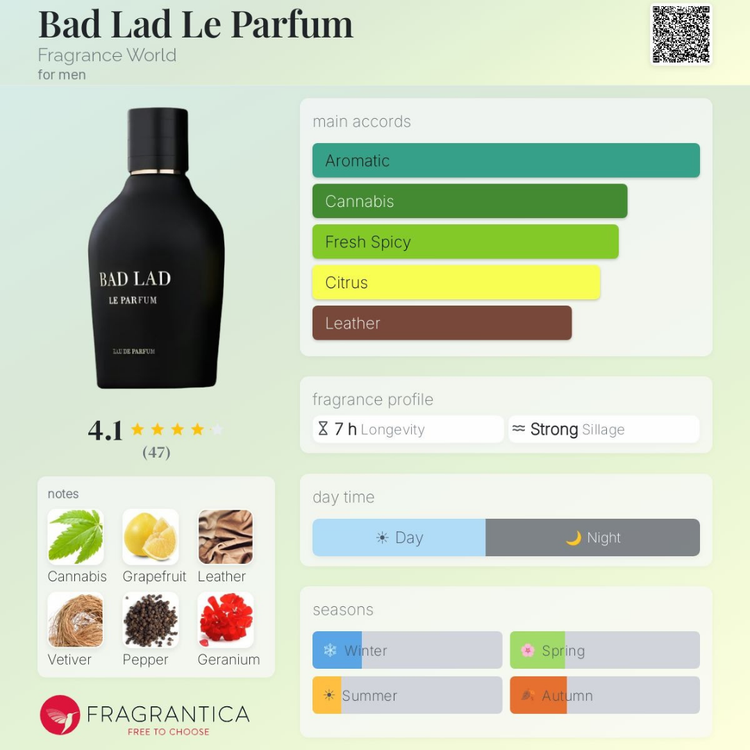 Bad Lad Le Parfum Eau de Parfum 100ml Fragrance World
