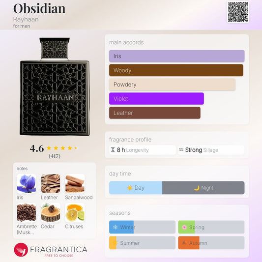 Rayhaan Obsidian Eau de Parfum 100ml Rayhaan