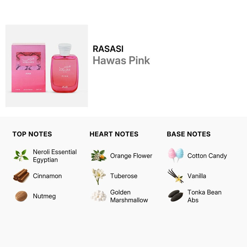 Hawas Pink for Her Eau de Parfum 100ml Rasasi