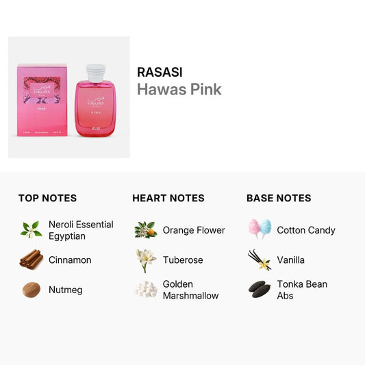 Hawas Pink for Her Eau de Parfum 100ml Rasasi