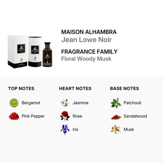Jean Lowe Noir Eau de Parfum 100ml Maison Alhambra