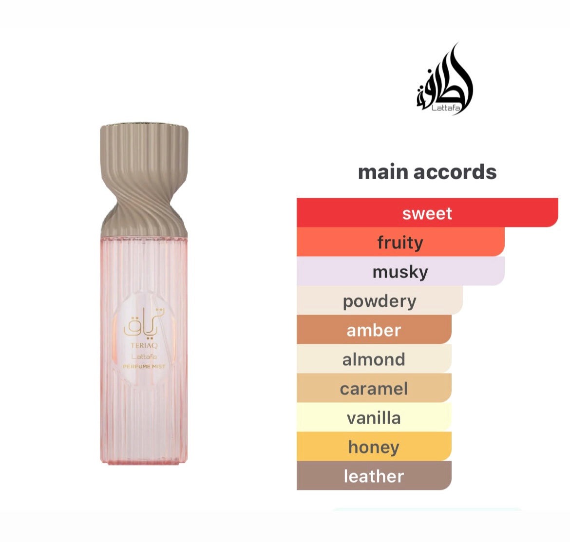 Teriaq  Perfume Body Mist 250ml Fresh Fragrance Lattafa