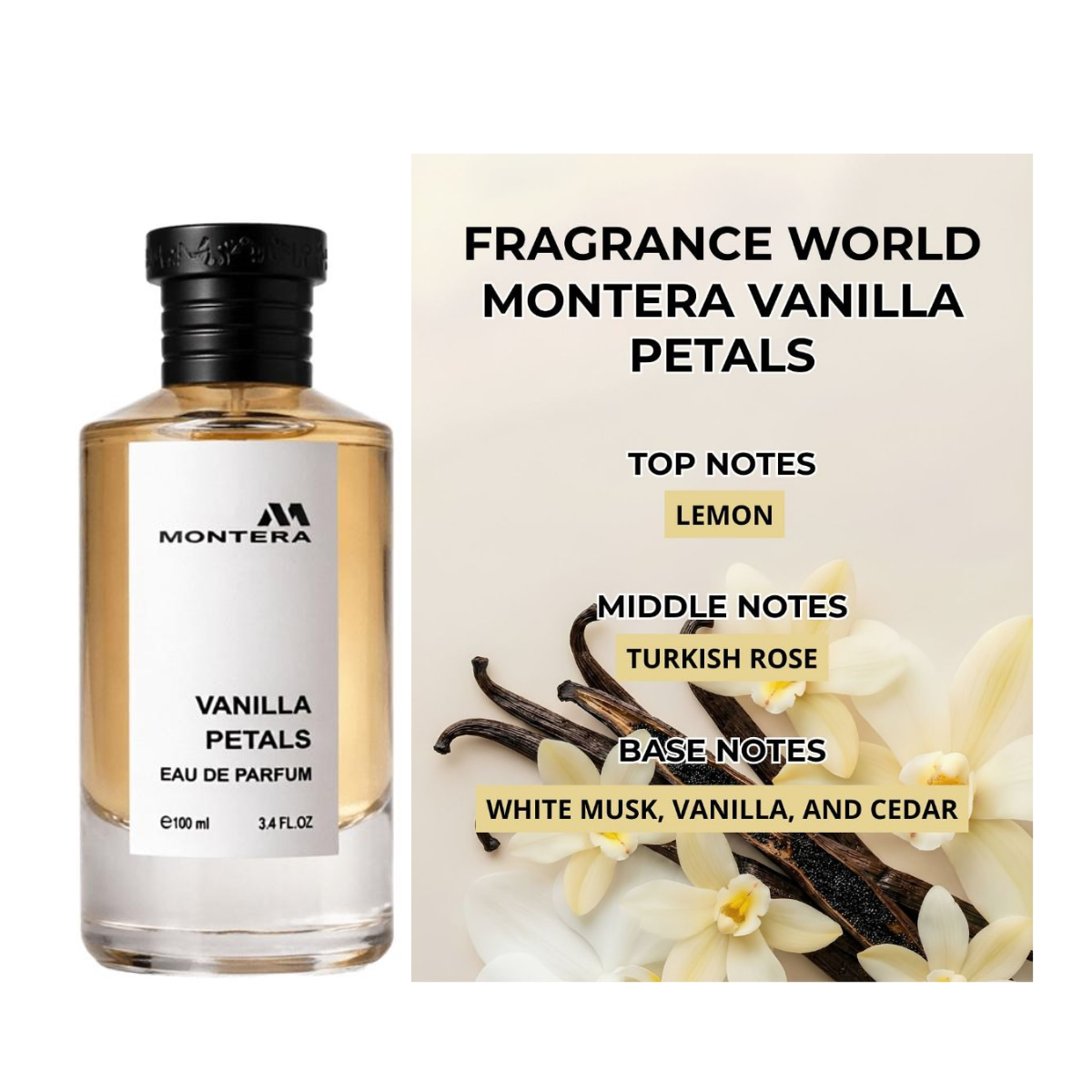 Montera Vanilla Petals Eau de Parfum 100ml Fragrance World