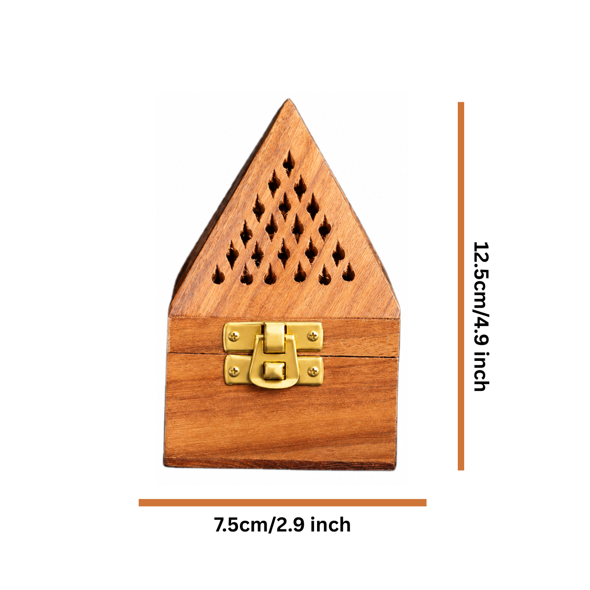 Small Pyramid Wooden Bakhoor Burner Handcrafted Incense Burner