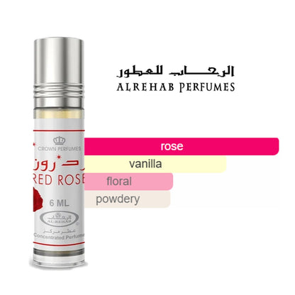 Red Rose Perfume Oil 6ml Al Rehab x6
