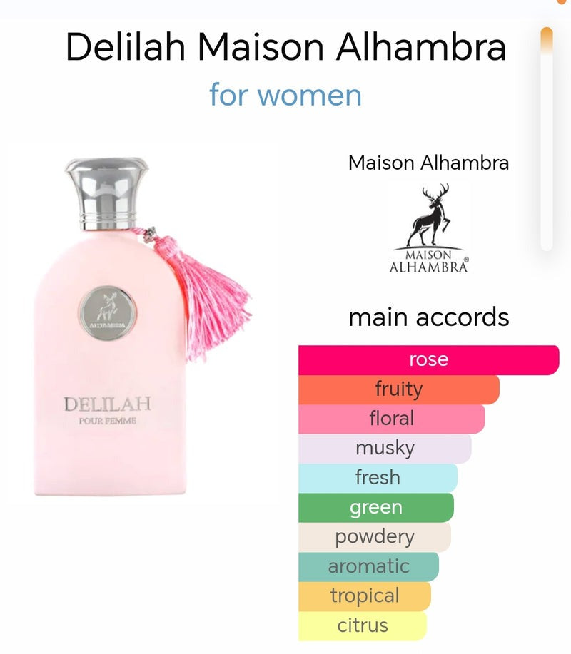 Delilah Pour Femme Eau de Parfum 100ml Maison Alhambra