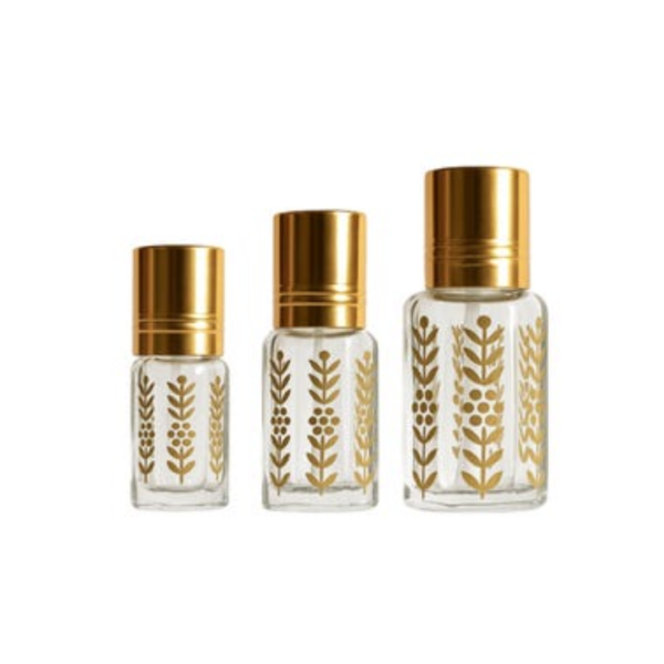 Designer Empty Attar Bottle Glass for Perfume Oil Plain x12