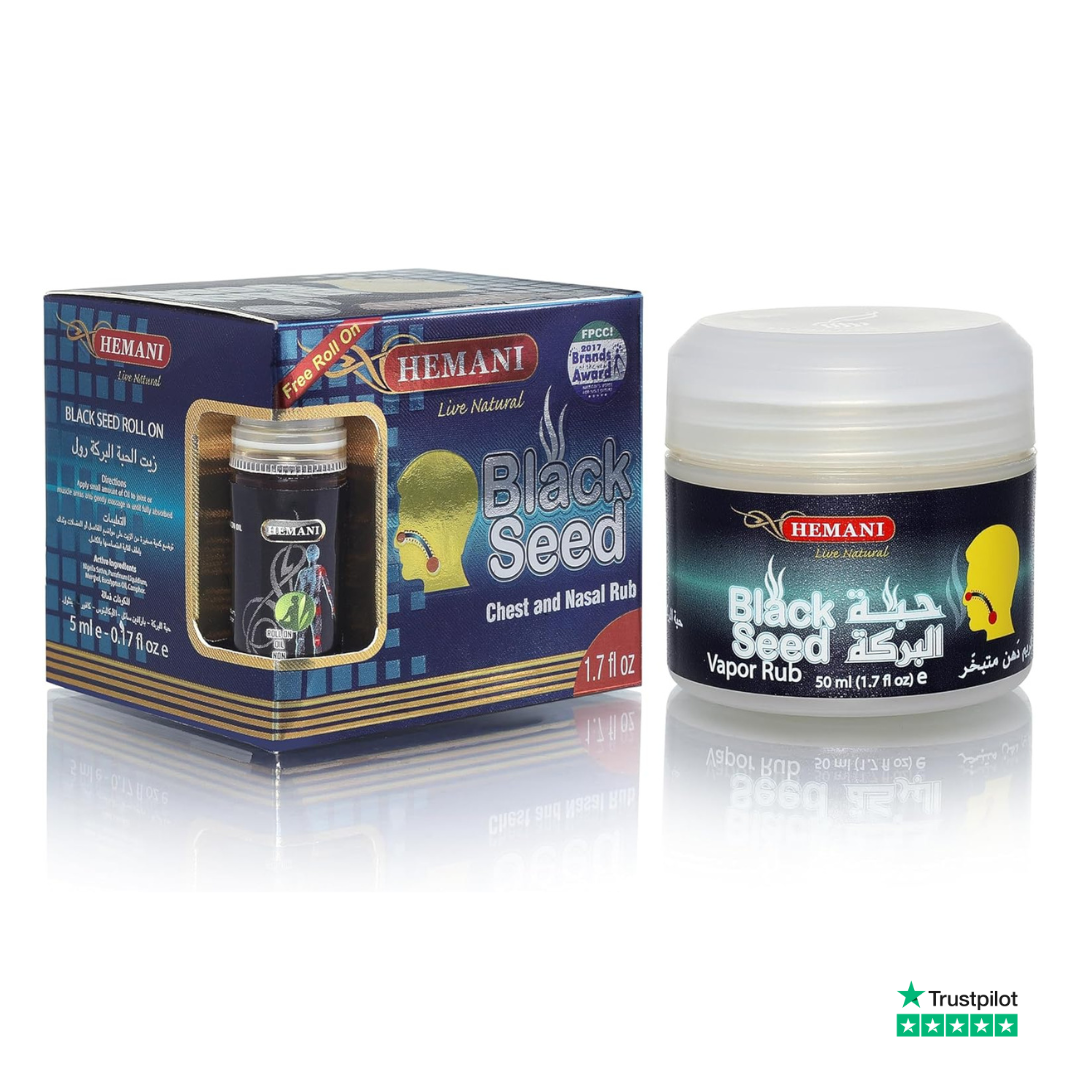Black Seeds Vapor Rub Cream Black Seed Vapor Rub Cream 50ml and Massage Oil RollOn x6