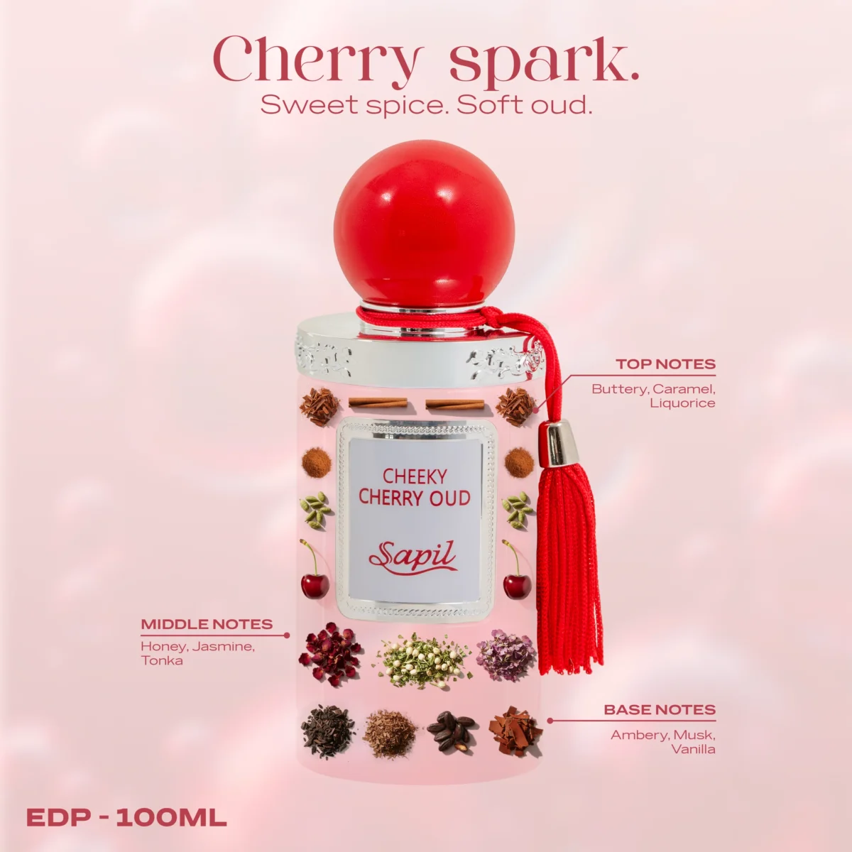 Cheeky Cherry Oud Eau de Parfum 100ml Sapil - Image 2